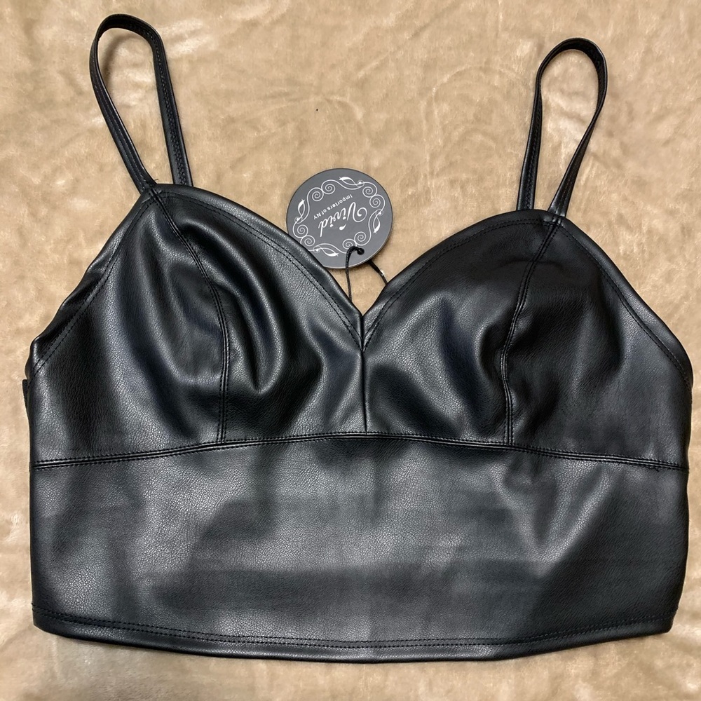 Faux Leather Crop Top